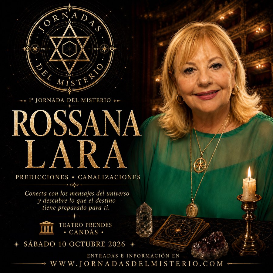 Cartel de Rossana Lara, predicciones y canalizaciones